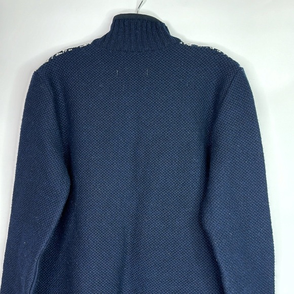 Baltic Inspirations Scandanavian Navy Blue Wool Blend Full Zip Sweater Small - Picture 5 of 10